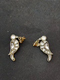 Silver Parrot Kundan Earring Studs