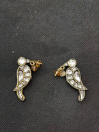 Silver Parrot Kundan Earring Studs