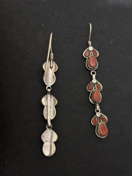 Coral Long Earrings
