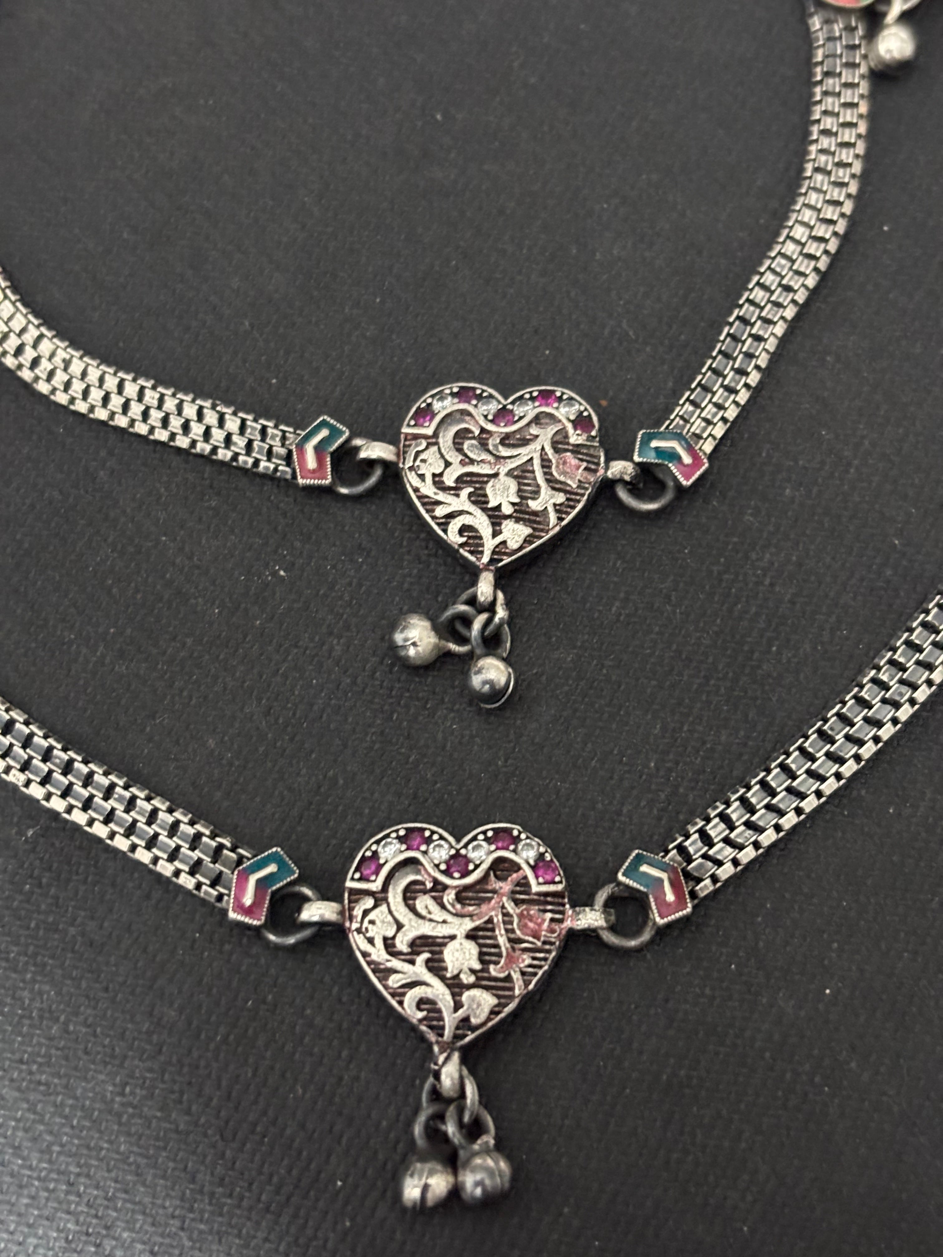 Silver Retro Anklet