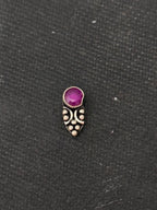 Magenta Silver Nosepin