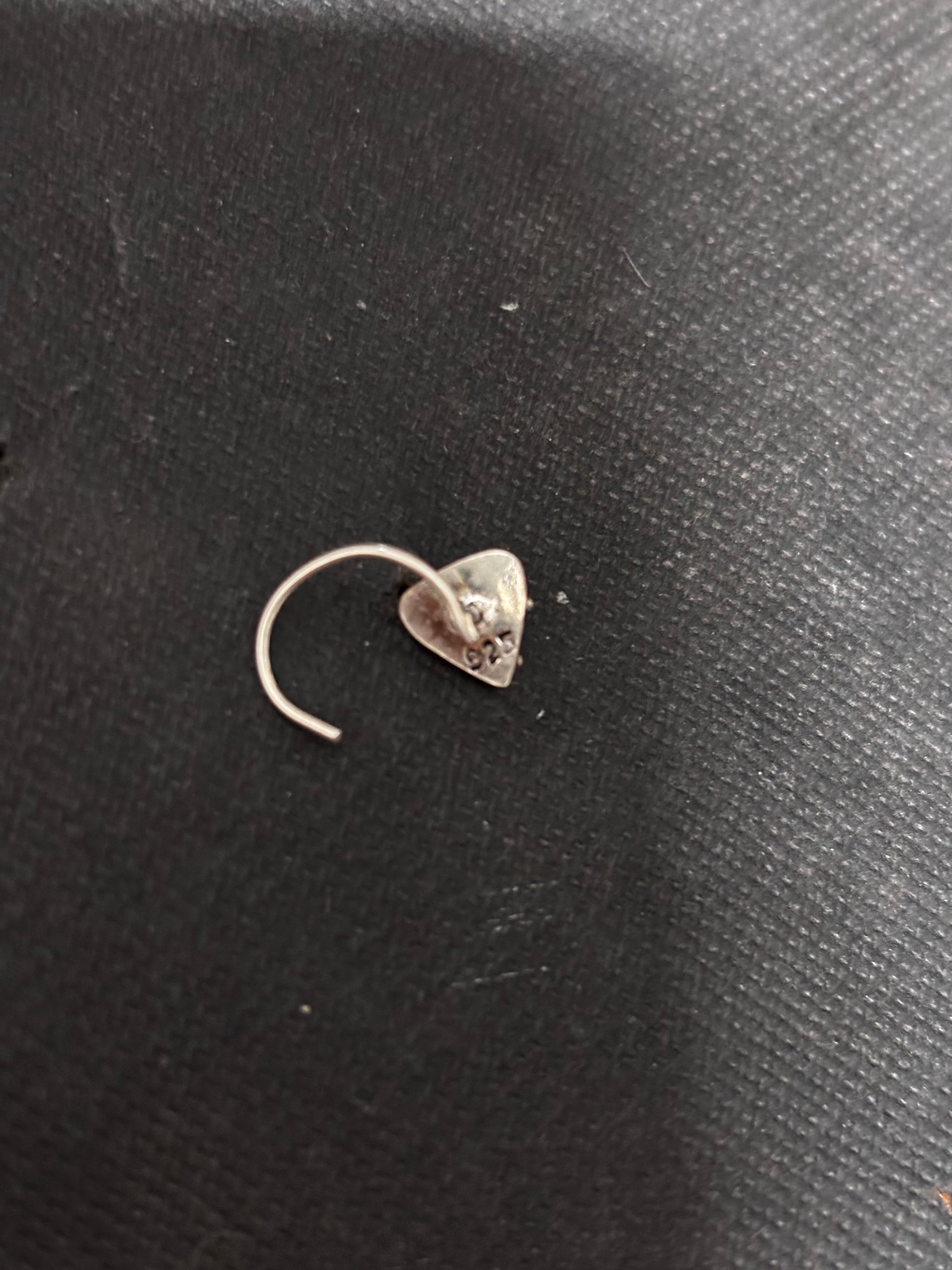 Silver Black Stone Nosepin