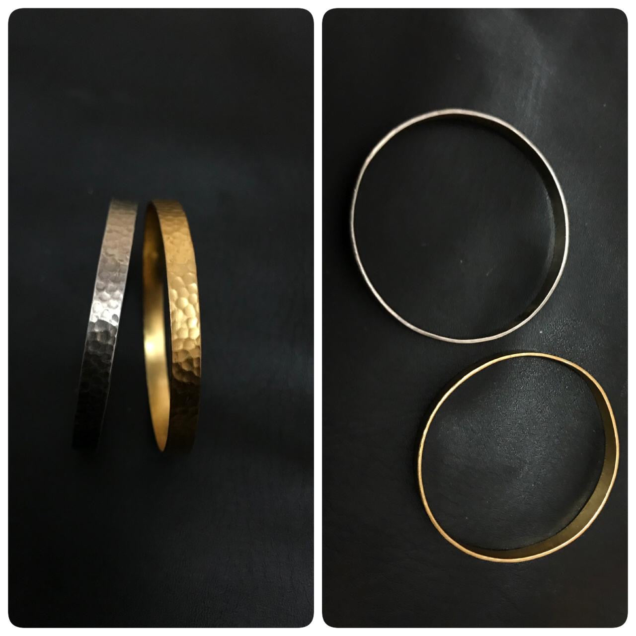 Hammered Silver Bangles