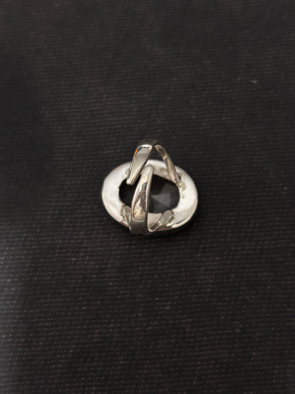 Faceted Oval Clear Quartz Silver Ring