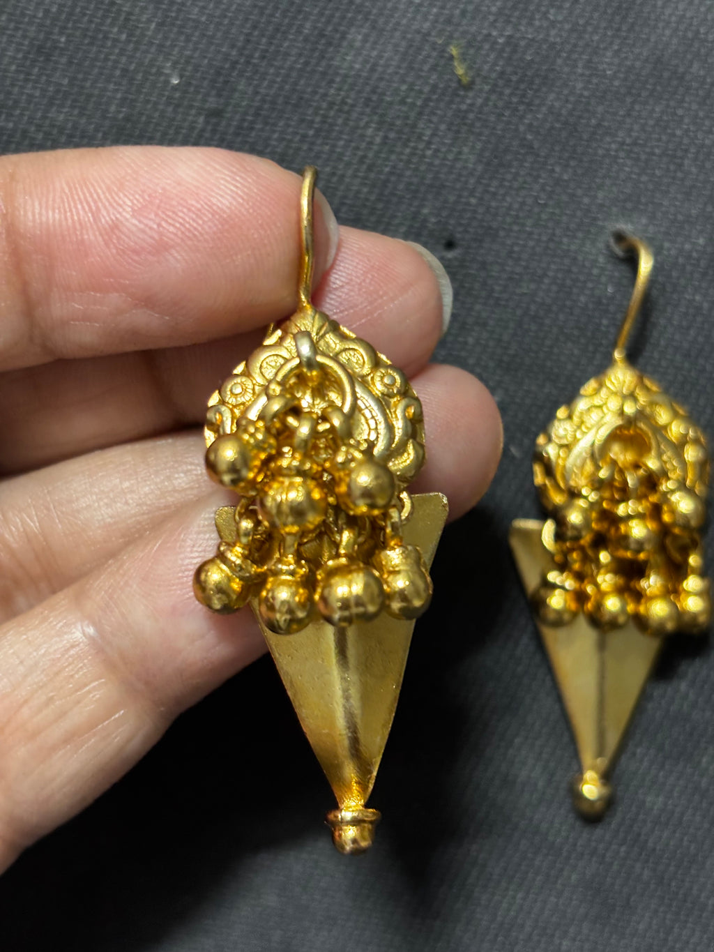 Silver Gold Plated Peepal Patti Earrings