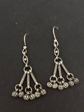 Silver Three Dangler Earrings