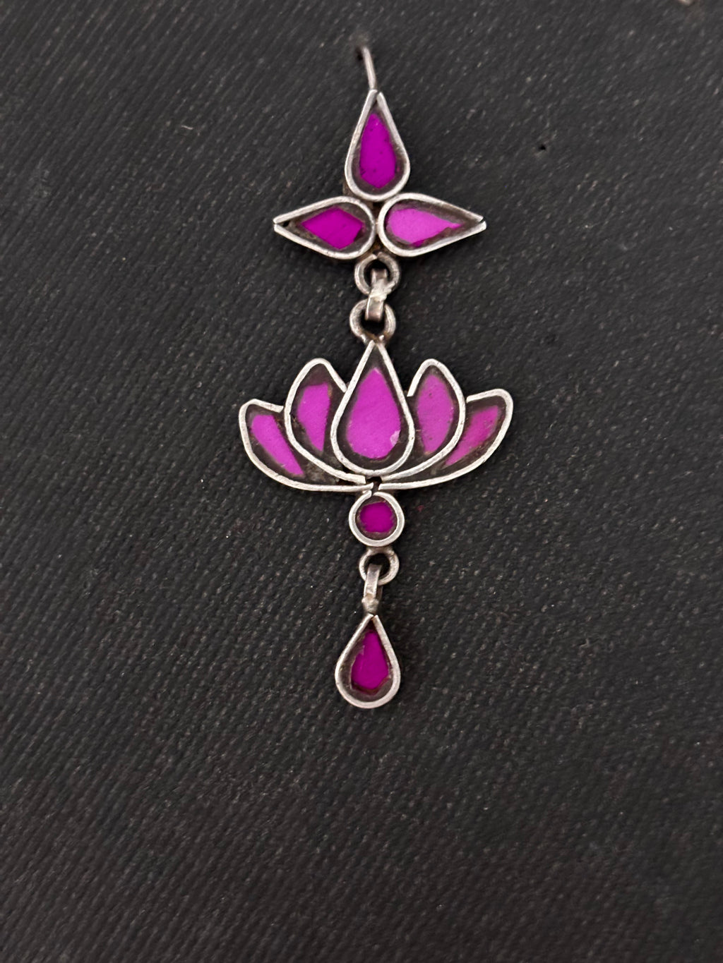 Electric Magenta Glass Earrings
