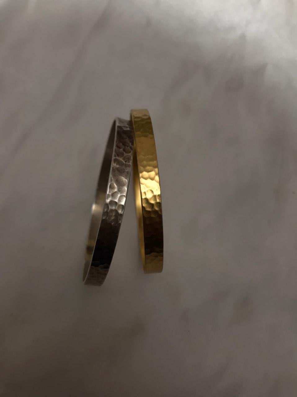 Hammered Silver Bangles