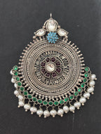Silver Circular Statement Stud