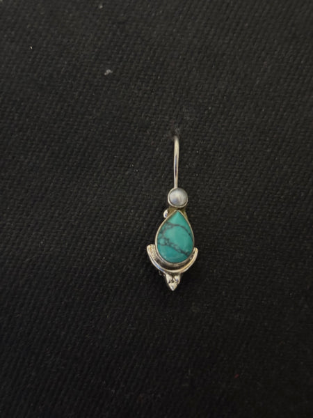 Silver Turquoise Pearl Earrings