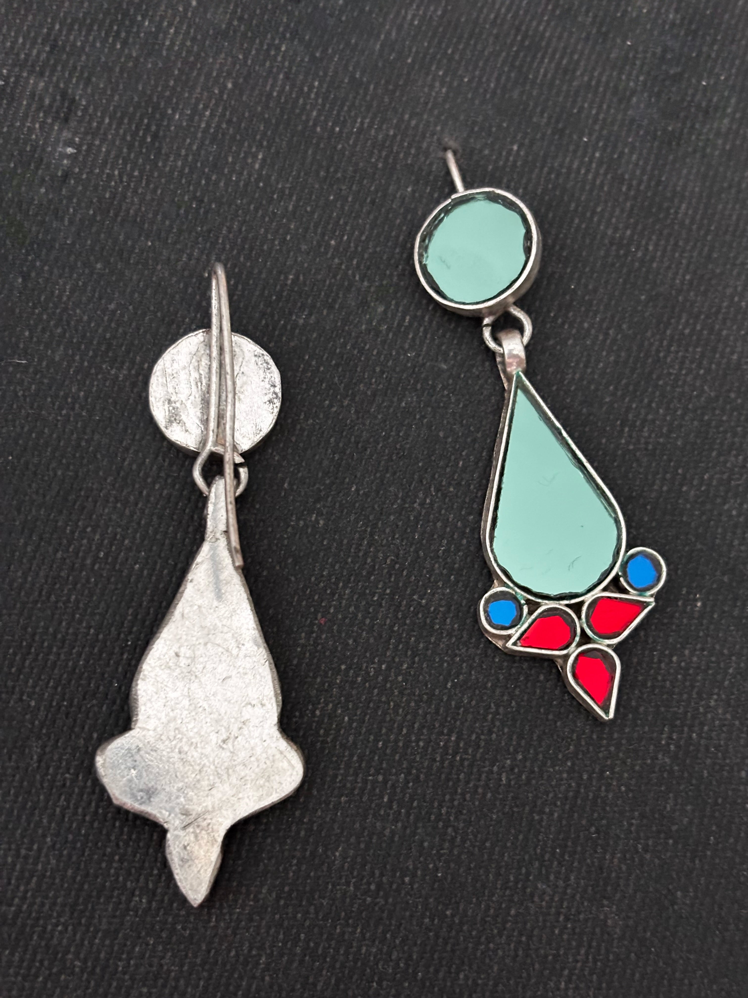 Aqua Green Glass Earrings