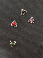 Silver Triangle Single Stone Nosepin