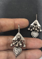 Vintage Silver Etched Earrings