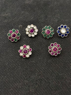 Stone Silver Flower Nosepin