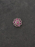 Stone Silver Flower Nosepin