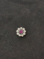 Stone Silver Flower Nosepin