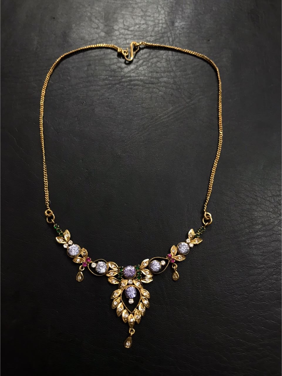Silver vintage Neckpiece with Semi Precious stones