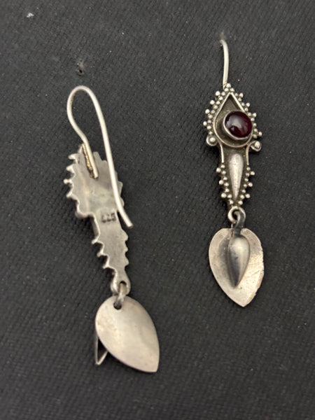 Garnet Silver Earrings