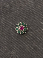 Stone Silver Flower Nosepin