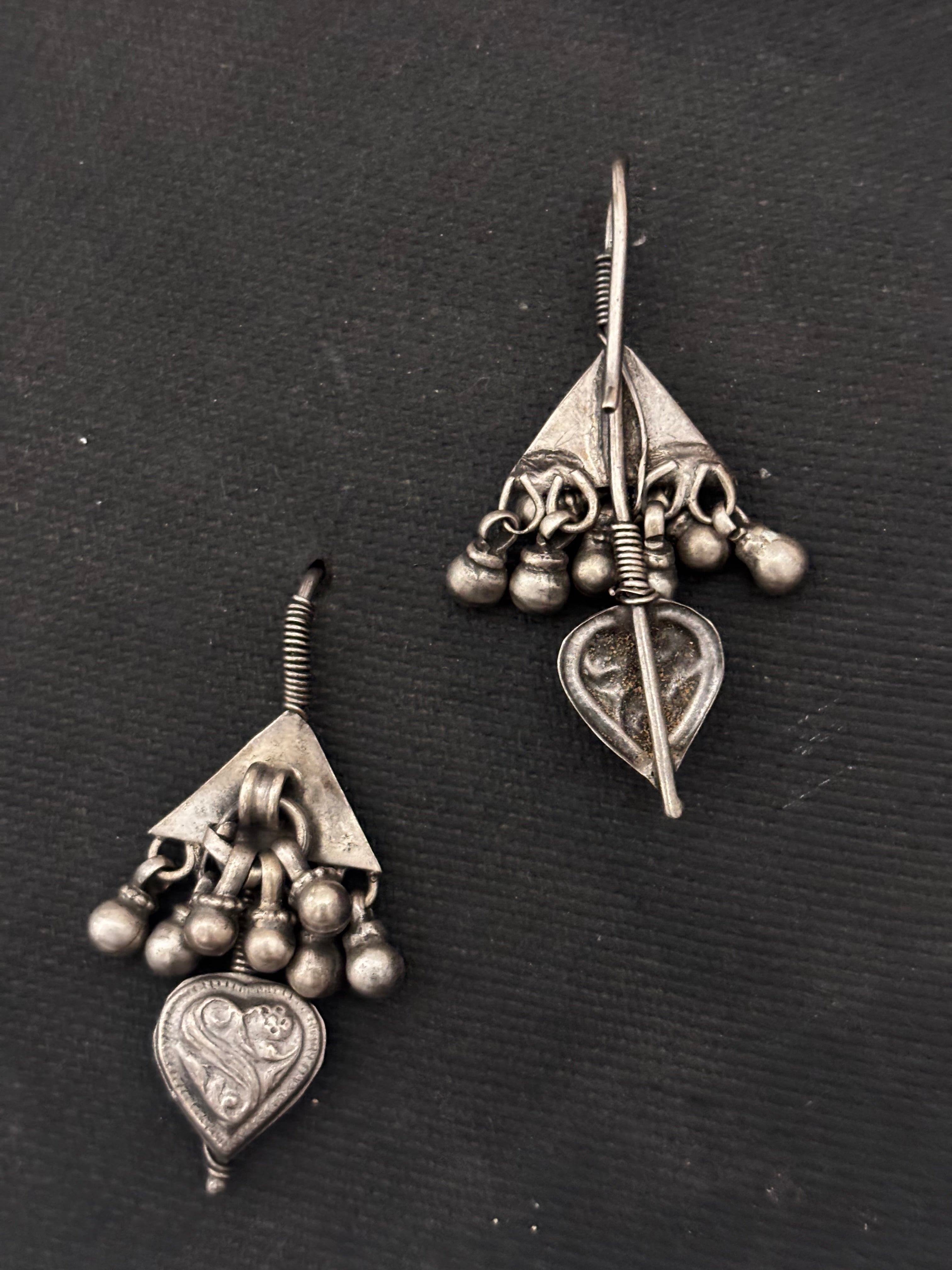 Vintage Silver Etched Earrings