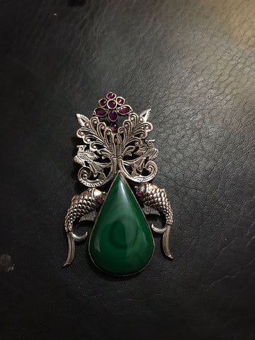 Fish And Malachite Pendant