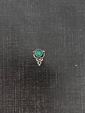 Green Silver Nosepin