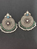 Silver Circular Statement Stud