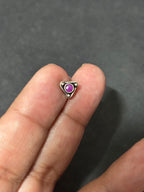 Silver Triangle Single Stone Nosepin