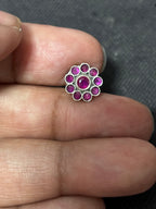 Stone Silver Flower Nosepin