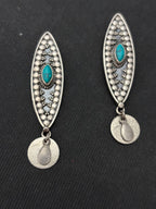 Silver Long Turquoise EarStud