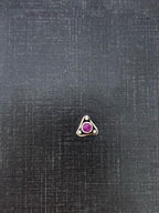 Silver Triangle Single Stone Nosepin
