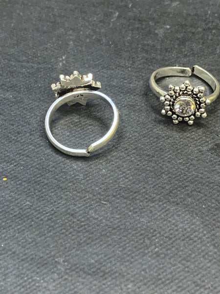 Silver Flower Zircon Toering