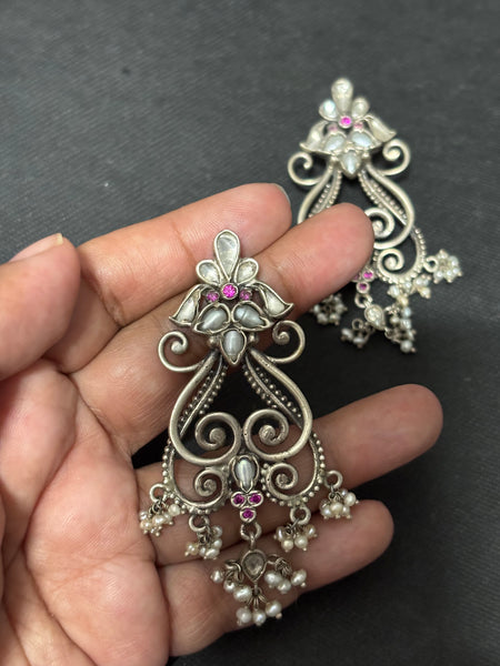 Silver Scrollwork Earrings