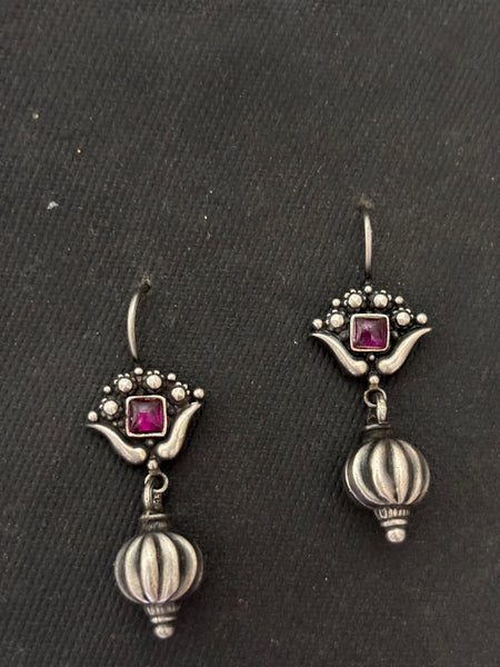 Kempu Silver Dangler Earrings