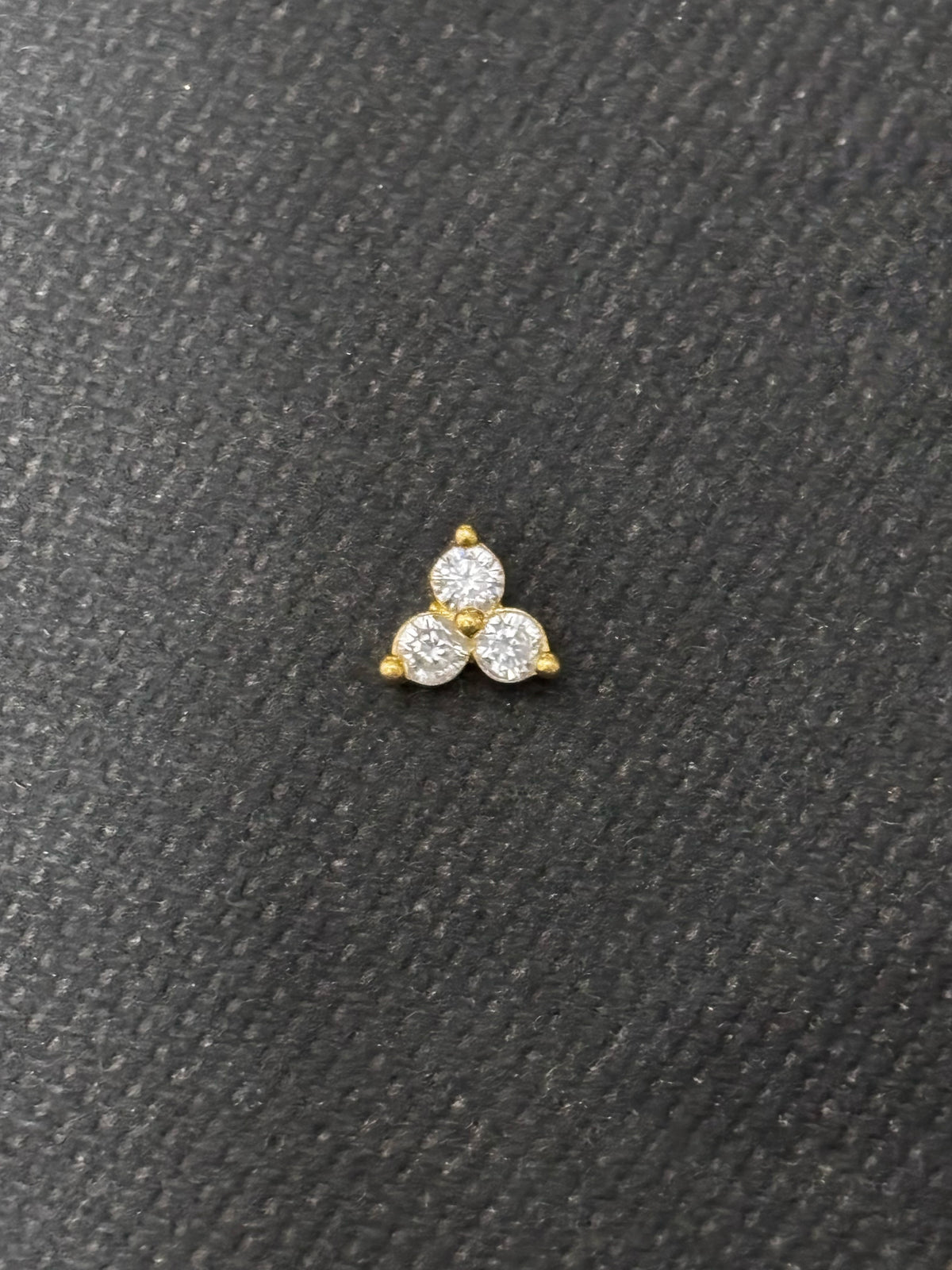 Silver Goldplated 3 Stone Nosepin