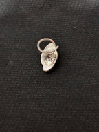 Elongated Single Stone Silver Nosepin