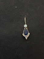 Silver InkBlue Pearl Earrings