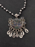 Vintage Silver Glass Pendant