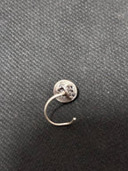 Silver White Stone Round Nosepin