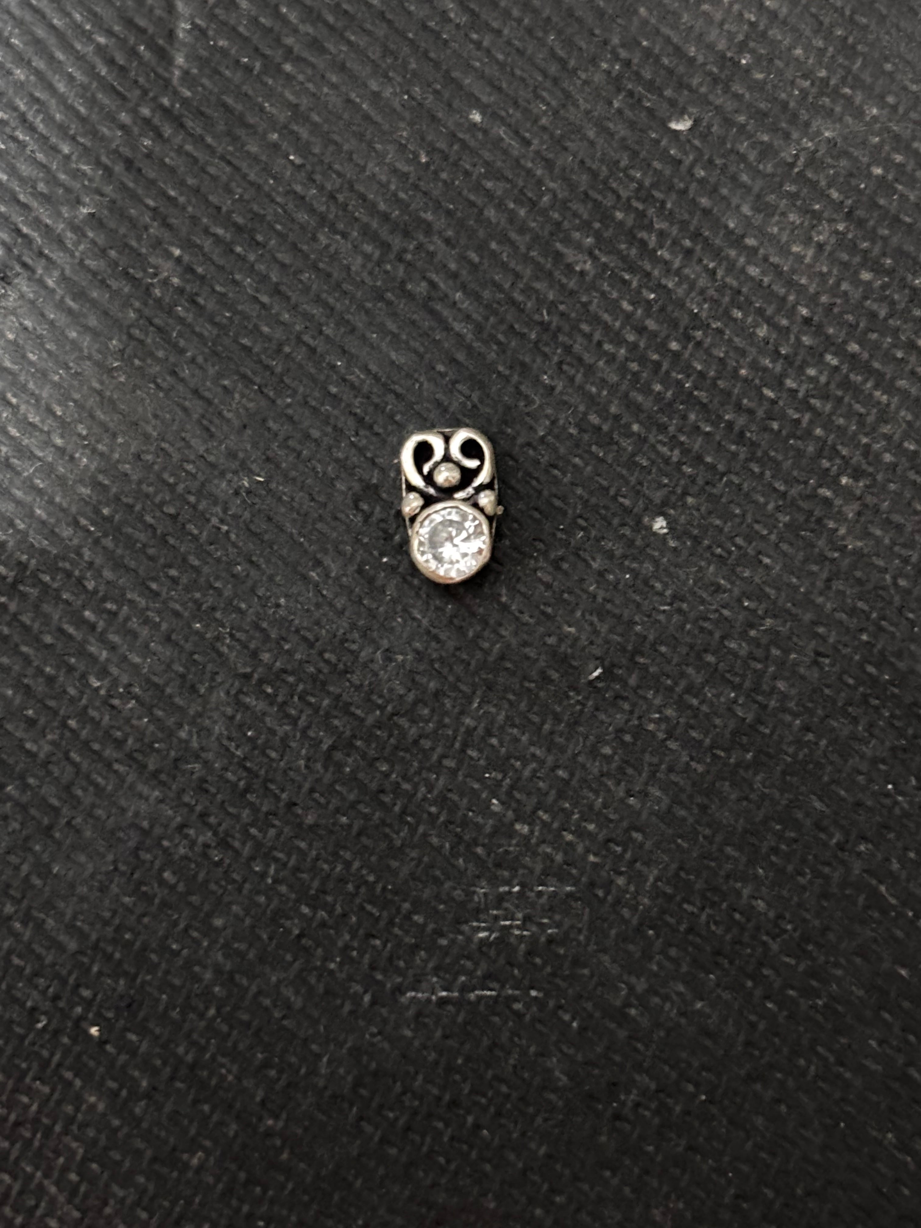 Silver Small Single Stone Nosepin