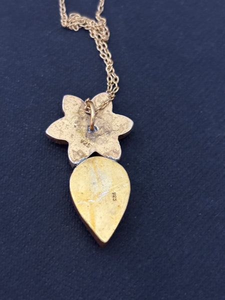 Turquoise Gold Plated Pendant Chain