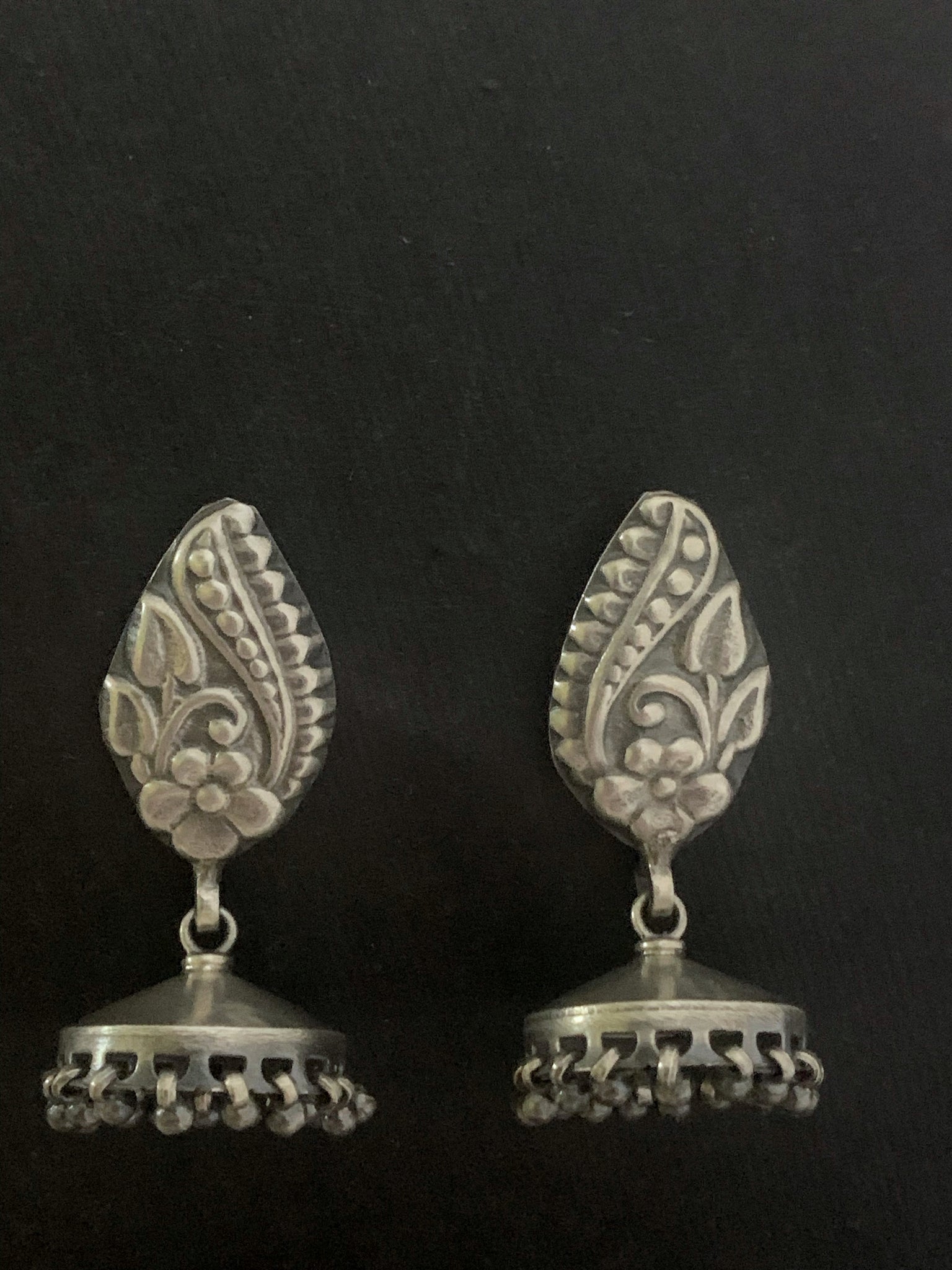 Silver Flower Top Jhumka