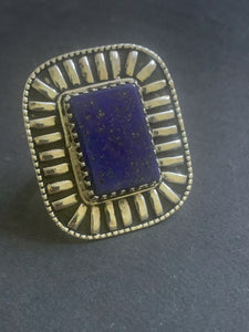 Lapis Square Statement FingerRing