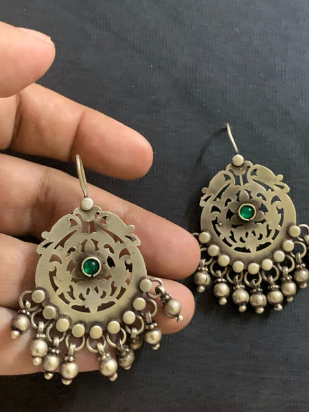 Silver Cut Work Earrings