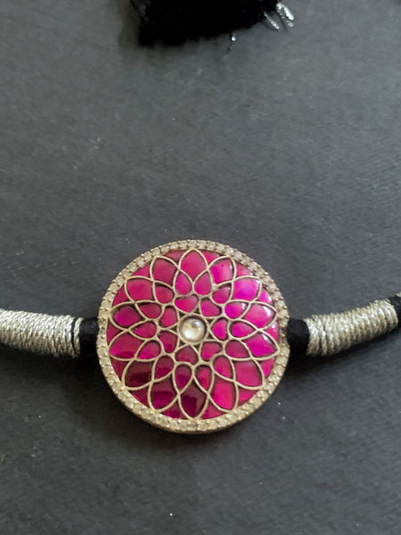 Silver Kundan Neckpiece