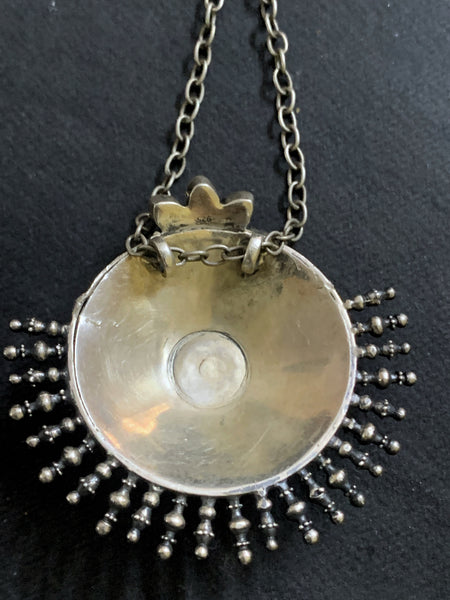 Silver Stone Round Pendant