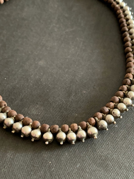 Vintage Tulasi and Silver Bead Necklace