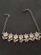 Silver Spinel and Turquoise Neckpiece