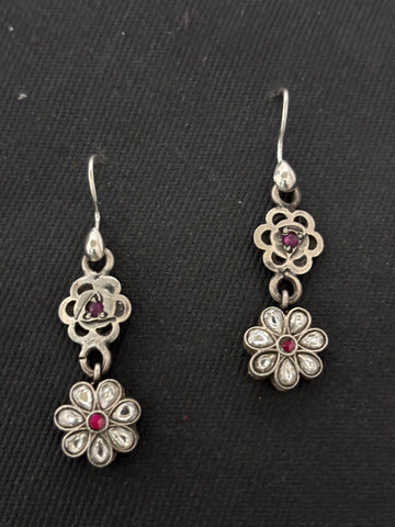 Silver Assembled Kundan Earrings