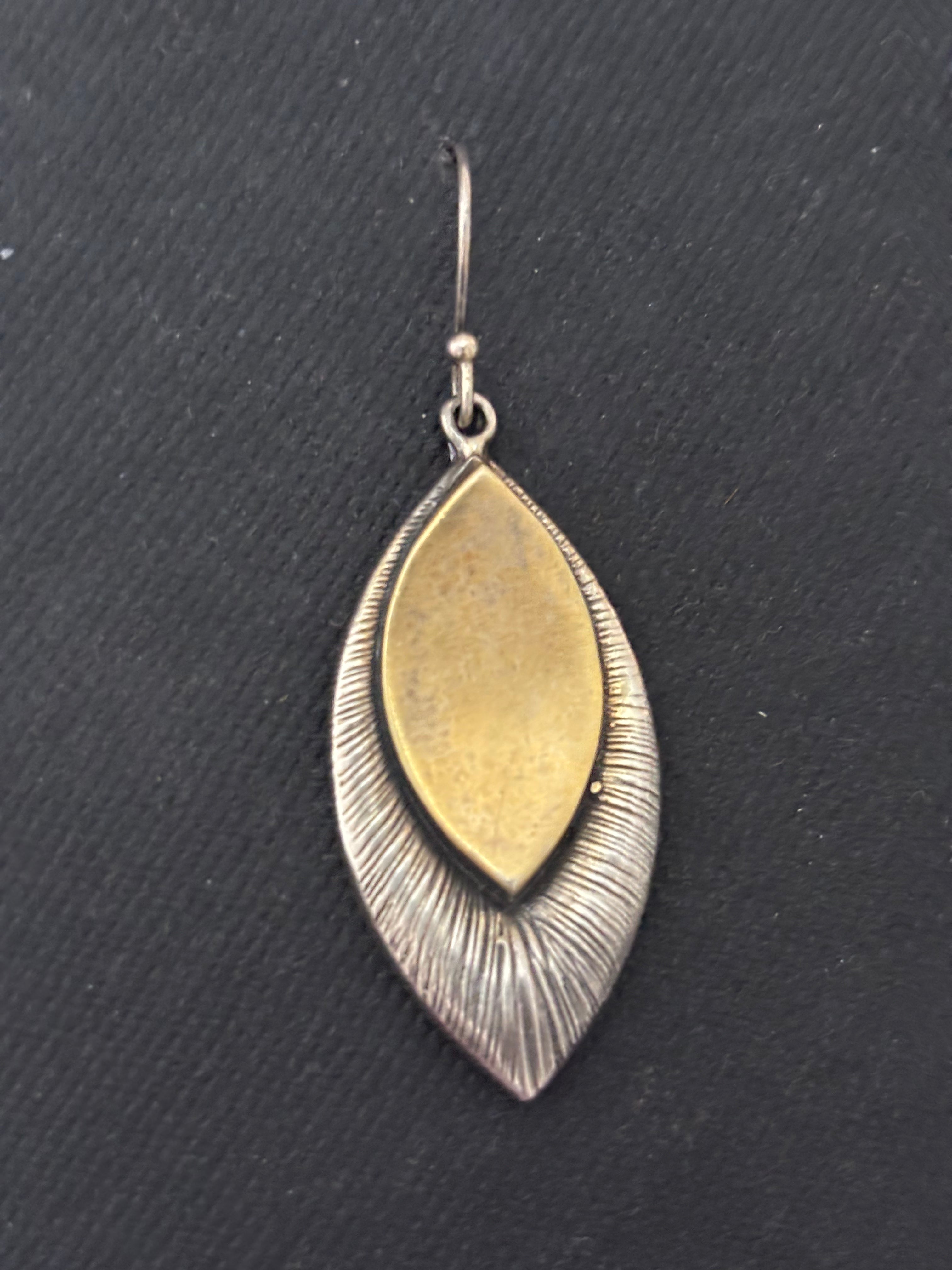 Dual Tone Silver Leaf Earrings